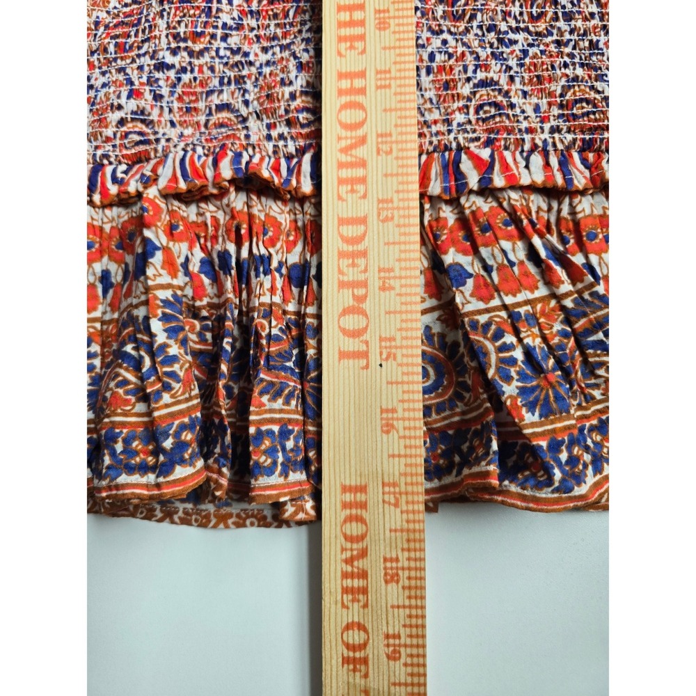 Veronica Beard Cox Paisley Smocked Mini Dress Women XS - Picture 8 of 9